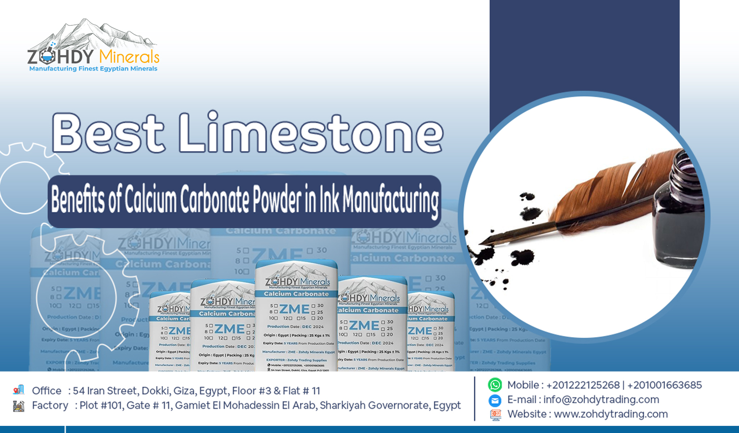 Calcium Carbonate Powder for Printing Ink Manufacturing 3 Benefits of Calcium Carbonate Powder in Ink Manufacturing