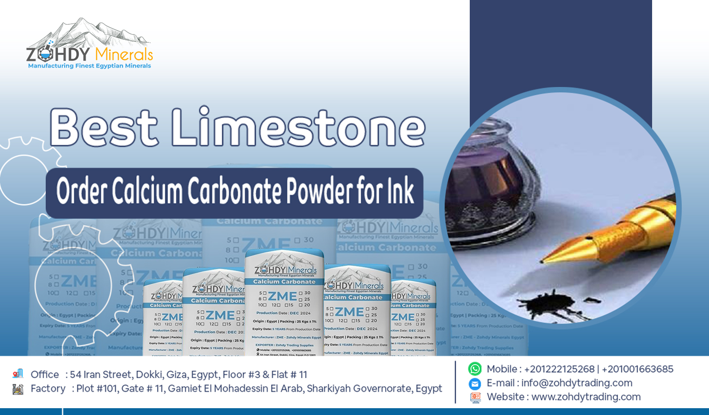 Calcium Carbonate Powder for Printing Ink Manufacturing 4 Order Calcium Carbonate Powder for Ink