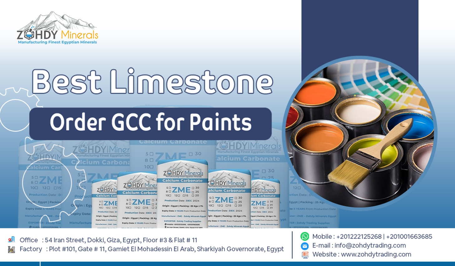 Ground Calcium Carbonate (GCC) for paints and coatings applications 4 Order GCC for Paints