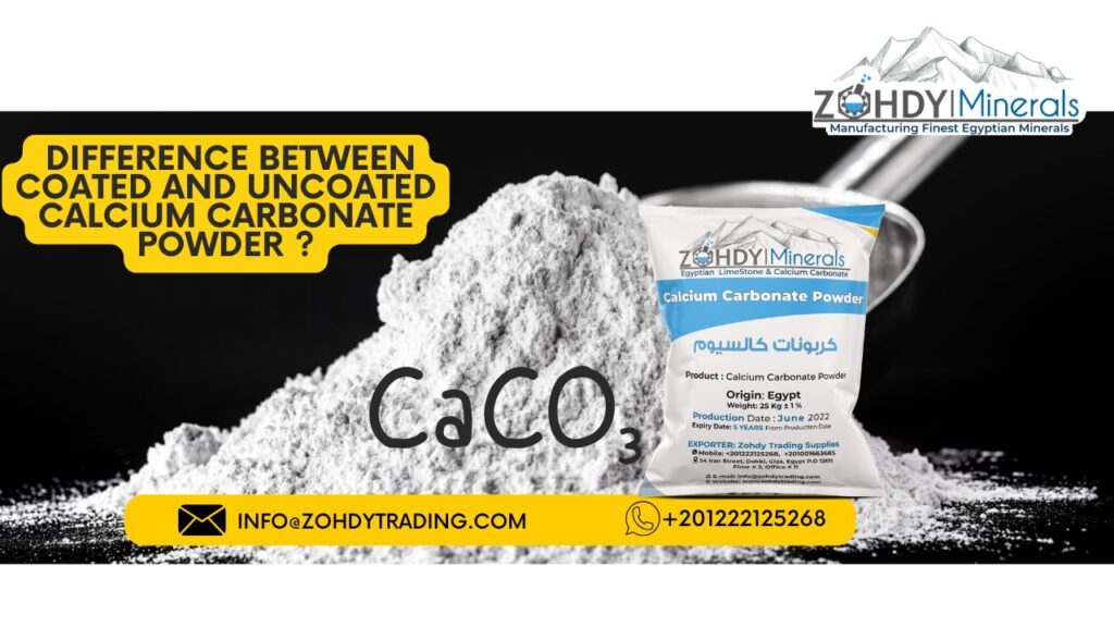 Difference between coated & uncoated calcium carbonate Powder ? 2 difference between coated and uncoated calcium carbonate Powder