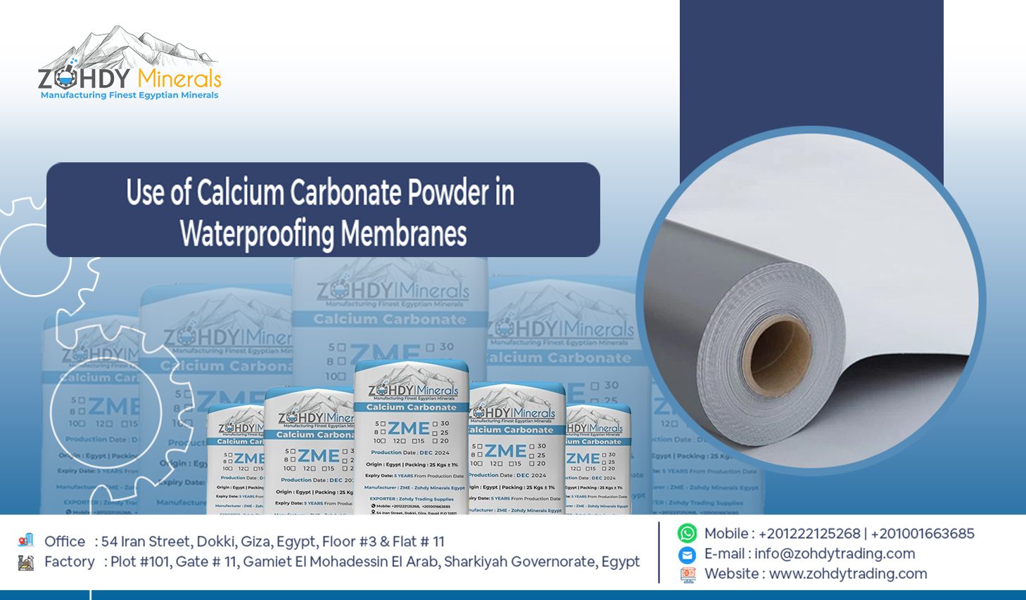 Use of Calcium Carbonate Powder in Waterproofing Membranes 1 Use of Calcium Carbonate Powder in Waterproofing Membranes