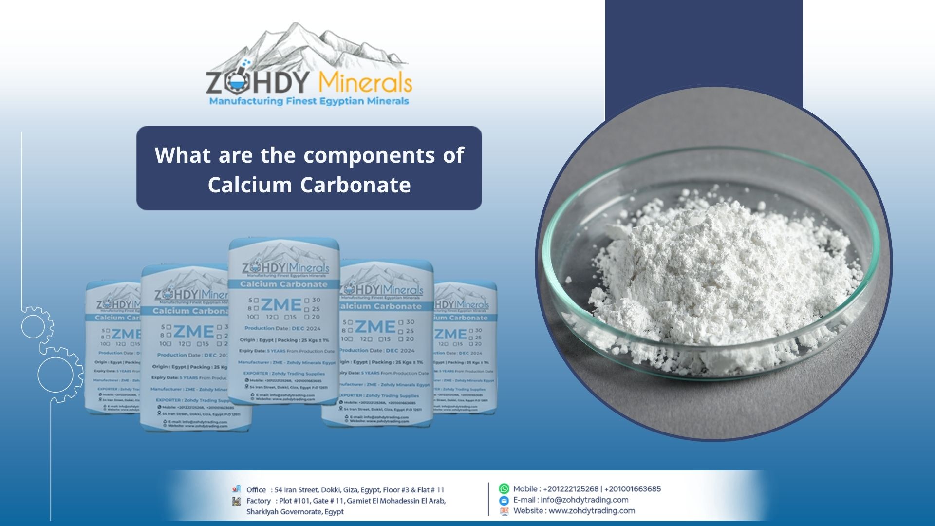 What are the components of Calcium Carbonate 4 What are the components of Calcium Carbonate